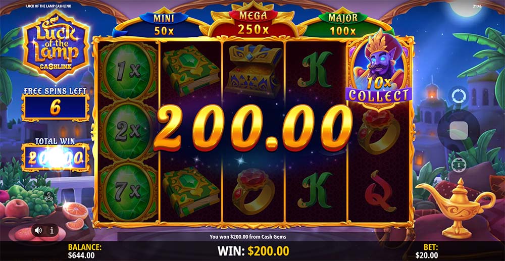 IGT PlayDigital - Luck of the Lamp Collect Feature
