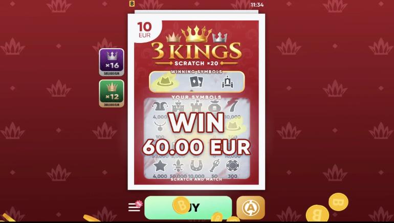 3 Kings Scratch - You Win