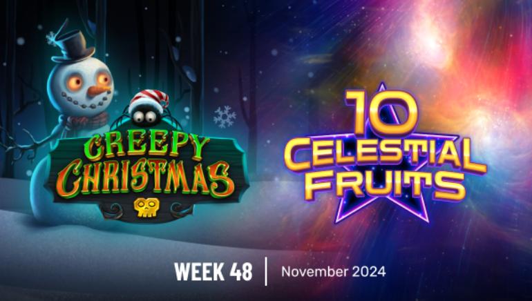 Creepy Christmas and 10 Celestial Fruits Slots Live at Online Casinos
