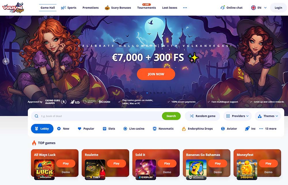 Vulkan Vegas Halloween Bonuses & Promotions