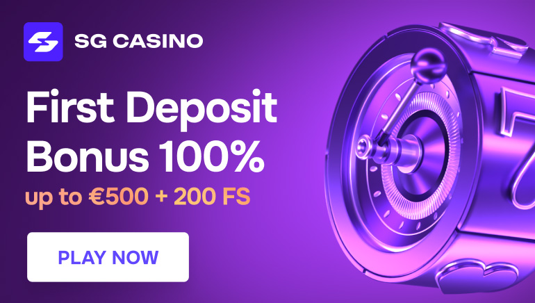 SG Casino Presents - 100% up to €500 + 200 Free Spins only for new players!