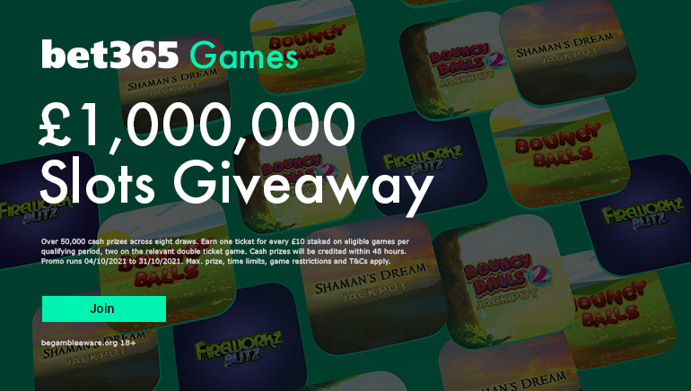 £1,000,000 up for Grabs in bet365 Slots Giveaway