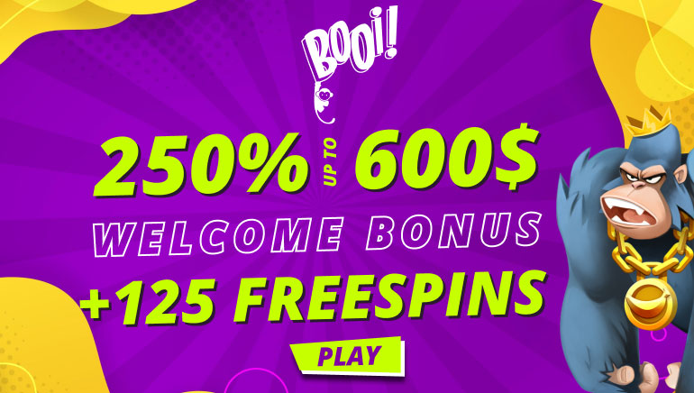 Booi Casino Goes Big with 250% up to $600 Bonus + 125 FS