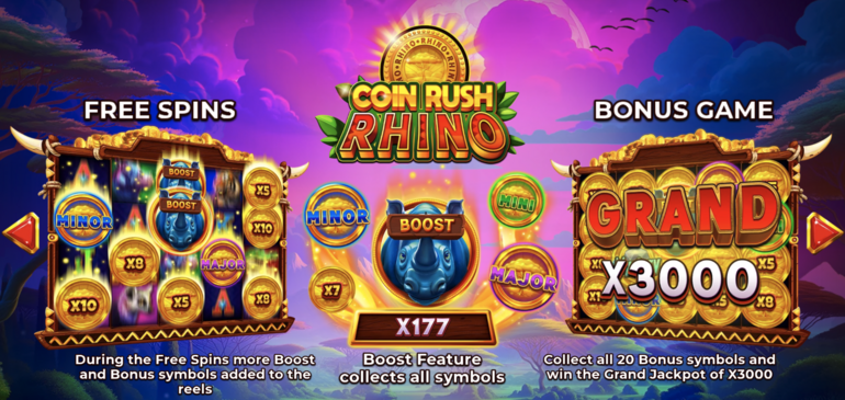 COIN RUSH: RHINO RUNNING WINS™ Features