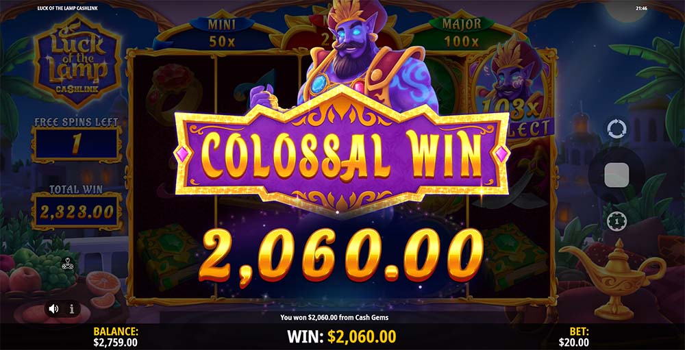 IGT PlayDigital - Luck of the Lamp Colossal Win