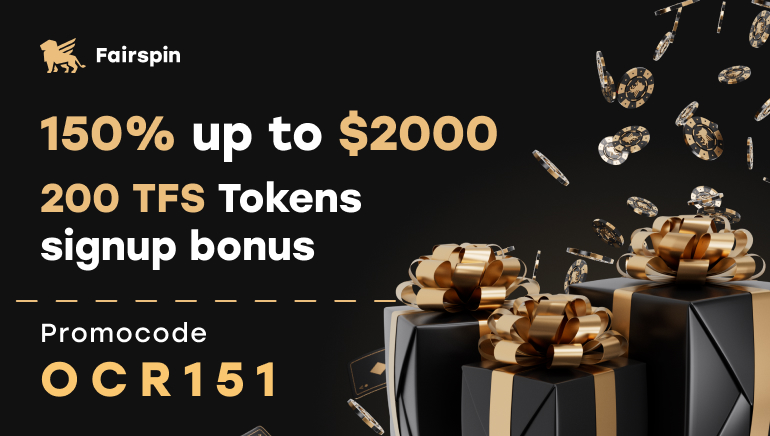 Get a 150% bonus up to $2000 on your first deposit at FairSpin Casino with OCR Bonus code OCR151