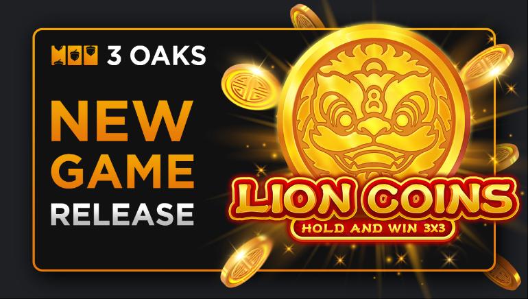 3 Oaks Gaming Introduces Lion Coins: Hold and Win 3x3 with Enchanting Far-East Theme