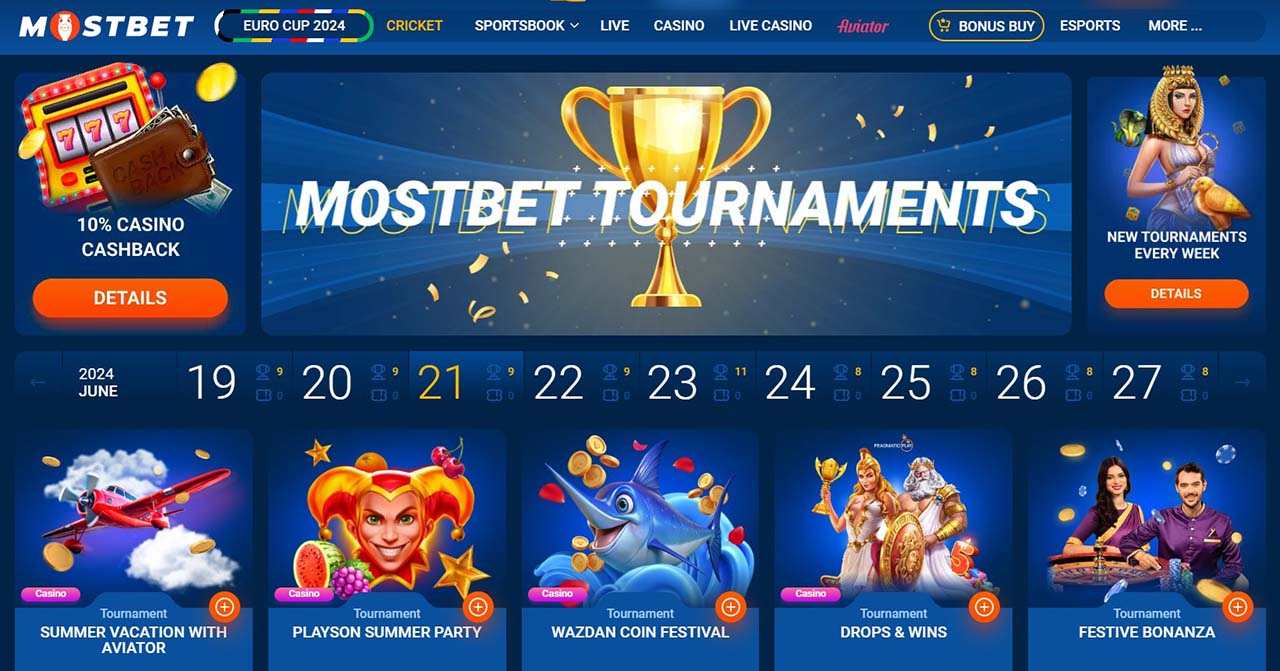 MostBet - Tournament List