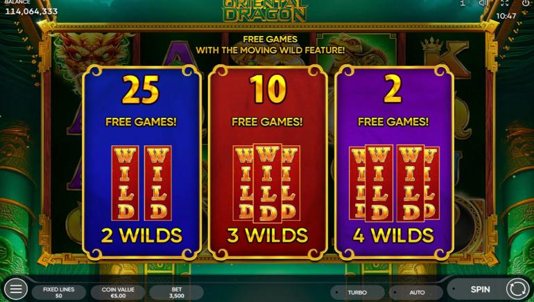 Oriental Dragon bonus Game
