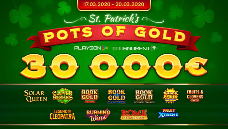 Playson Hosting €30k St Patrick’s Day Tournament