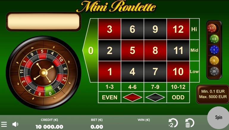 Mini Roulette Screenshot