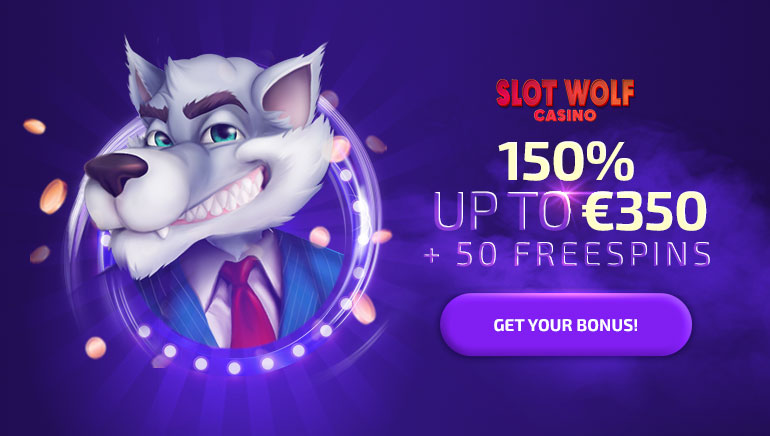 €350 Welcome Bonus & 50 Free Spins at SlotWolf Casino