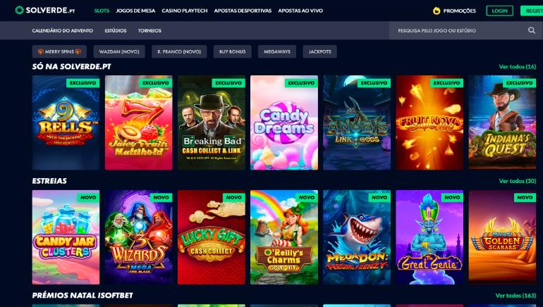 Solverde Casino Games Sections Screenshot
