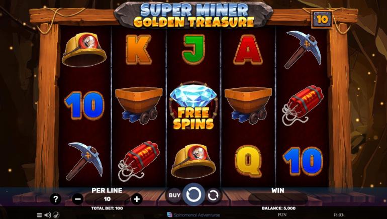 Super Miner Golden Treasure by Spinomenal