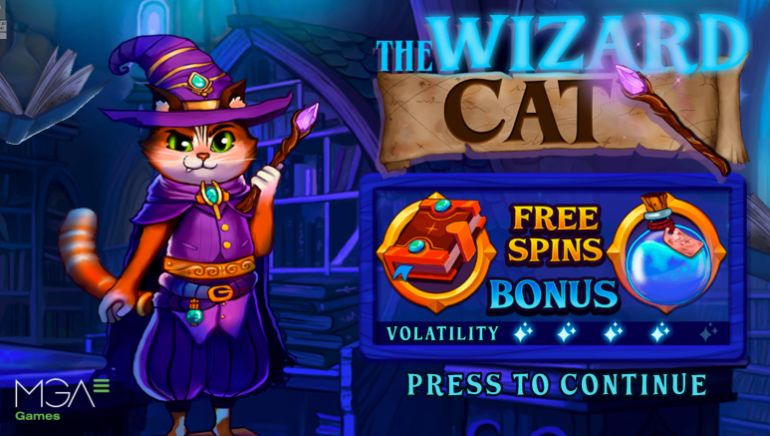 MGA Games Release The Wizard Cat: A Magical Slot Adventure