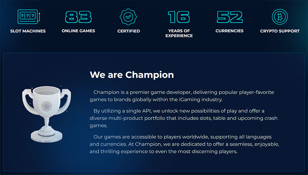 Champion company information.