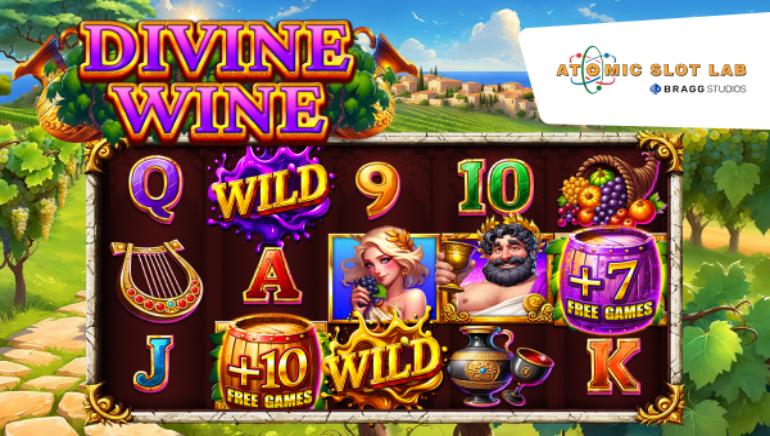 The Party Starts with Divine Wine Slot by Atomic Slot Lab from Bragg Studios