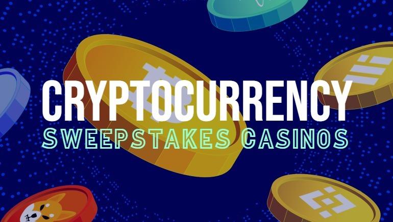 Various cryptocurrency symbols for sweepstake casino gambling