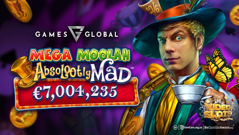 Games Global and Videoslots Announce Record €7 Million Jackpot Win on "Absolootly Mad™ Mega Moolah™"