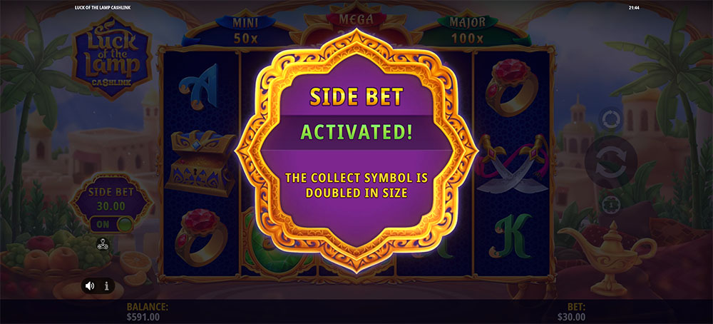 IGT PlayDigital - Luck of the Lamp Side Bet Feature